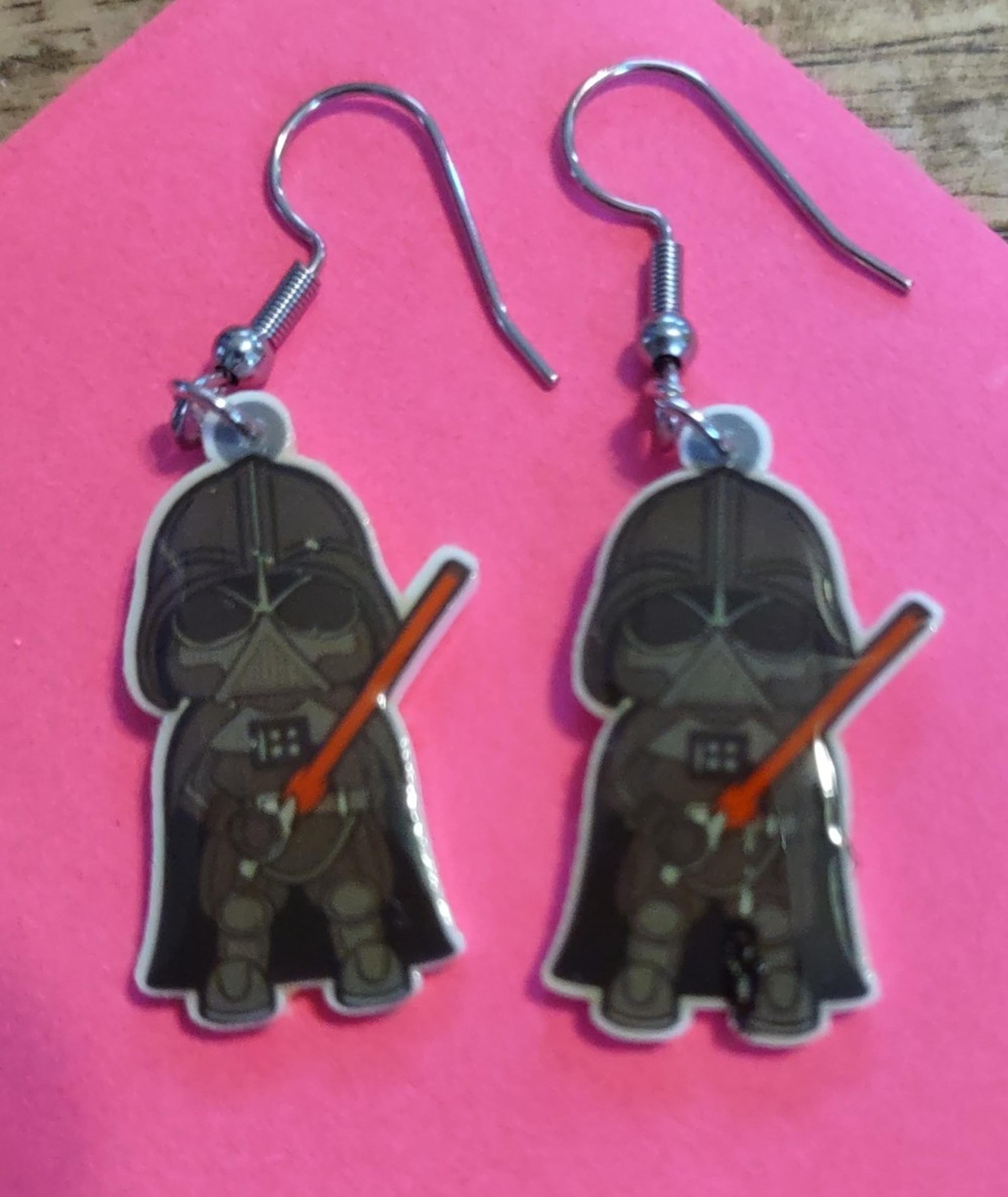 Star Wars Darth Vader Dangle Earrings HTF