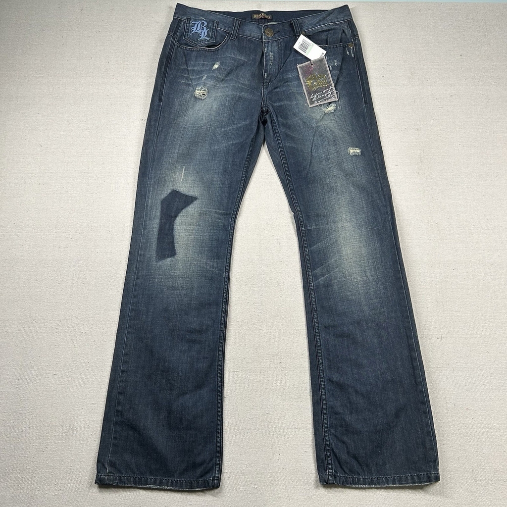 Blac Label Pants Mens 34x33 Jeans Bootcut Studded Embroidered Hip Hop Western