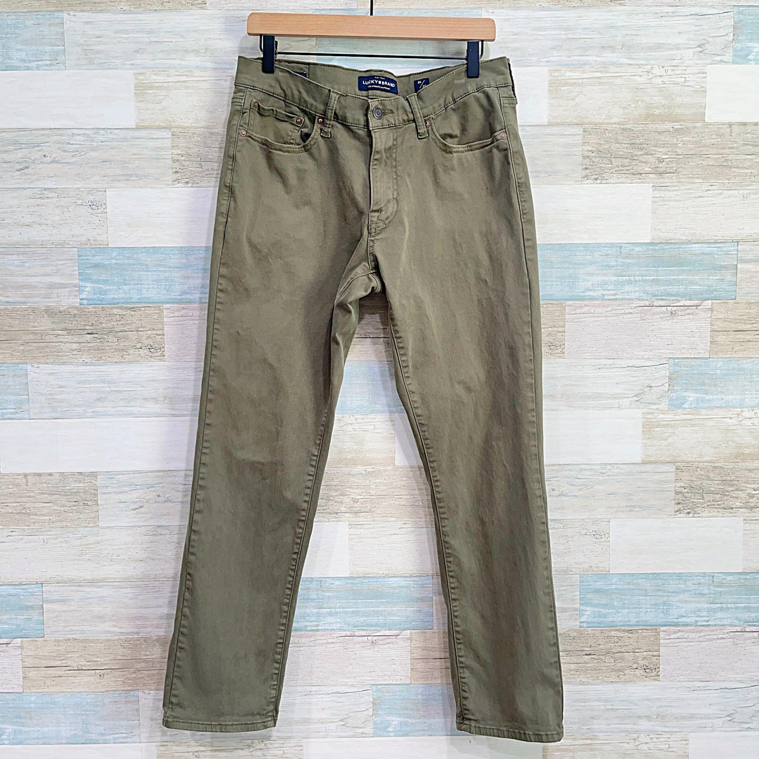 Lucky Brand 410 Athletic Fit Slim Leg Jeans Green Stretch Denim Mens 31x29