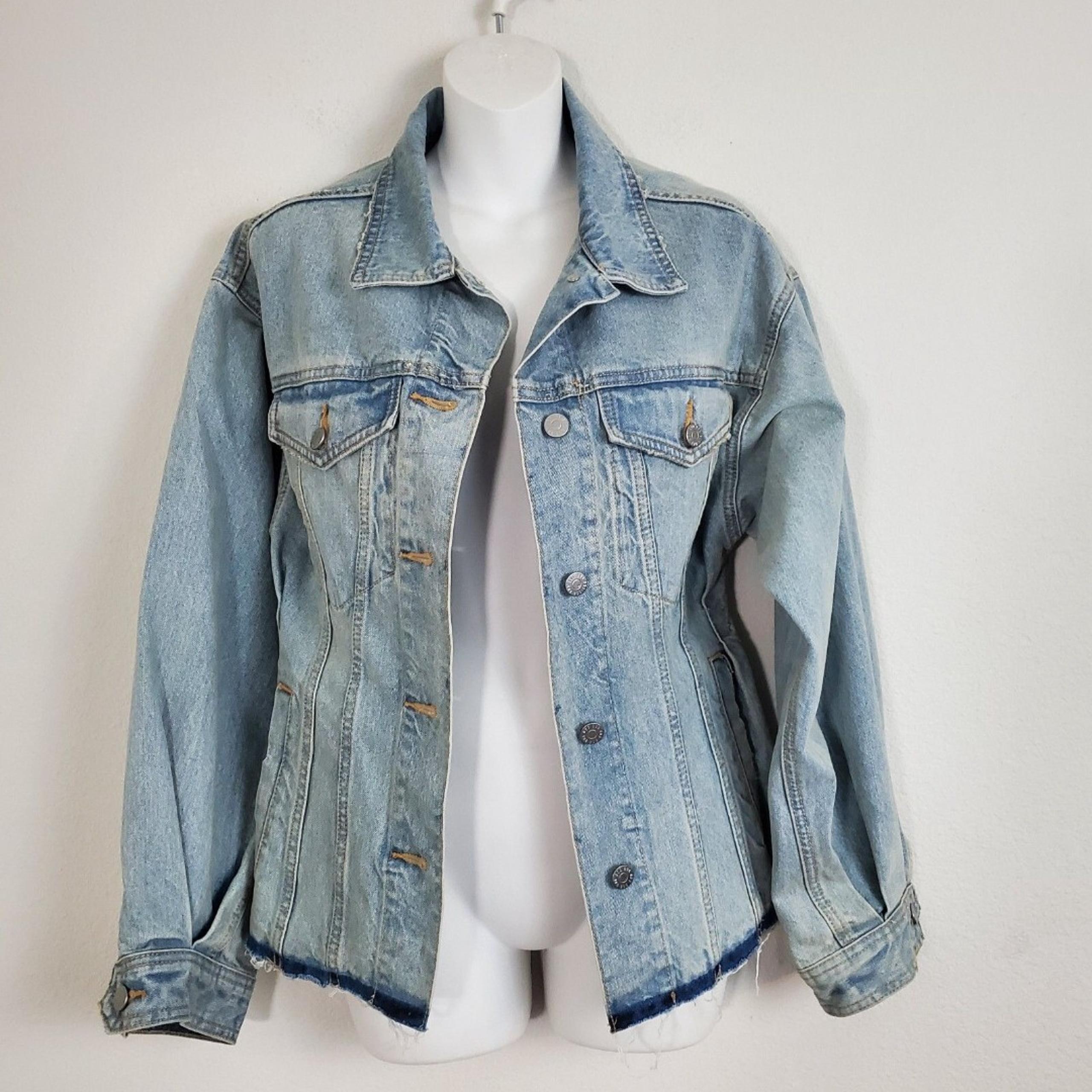 Urban Outfitters BDG Women's Denim Jacket Medium Blue Peplum Cinched Boho Chic