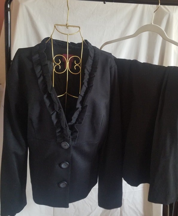 Black Ruffle Suit Size 16/18