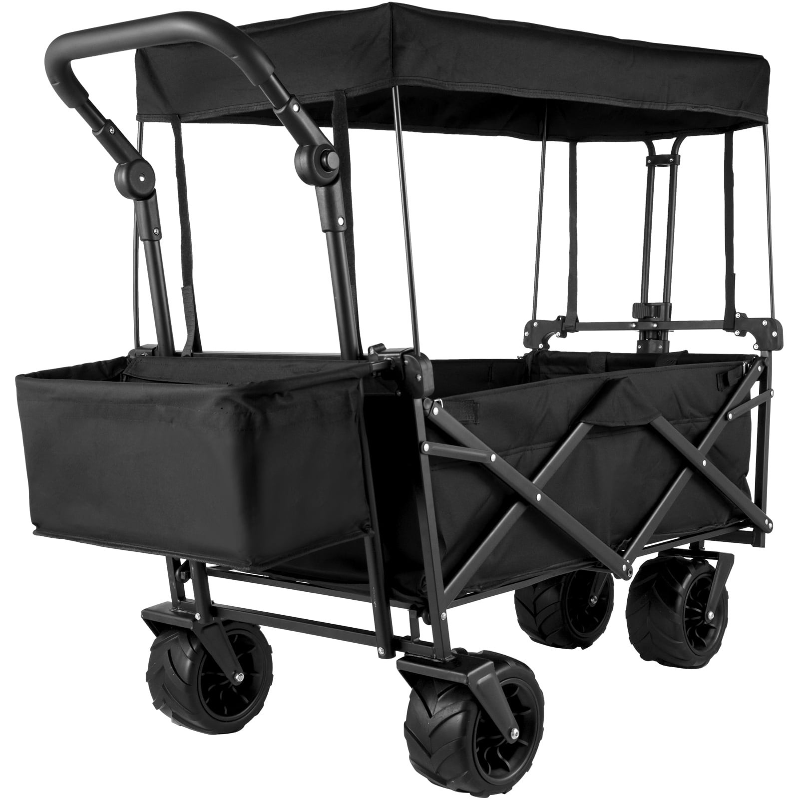 Collapsible Wagon Cart, Folding Utility Garden Cart