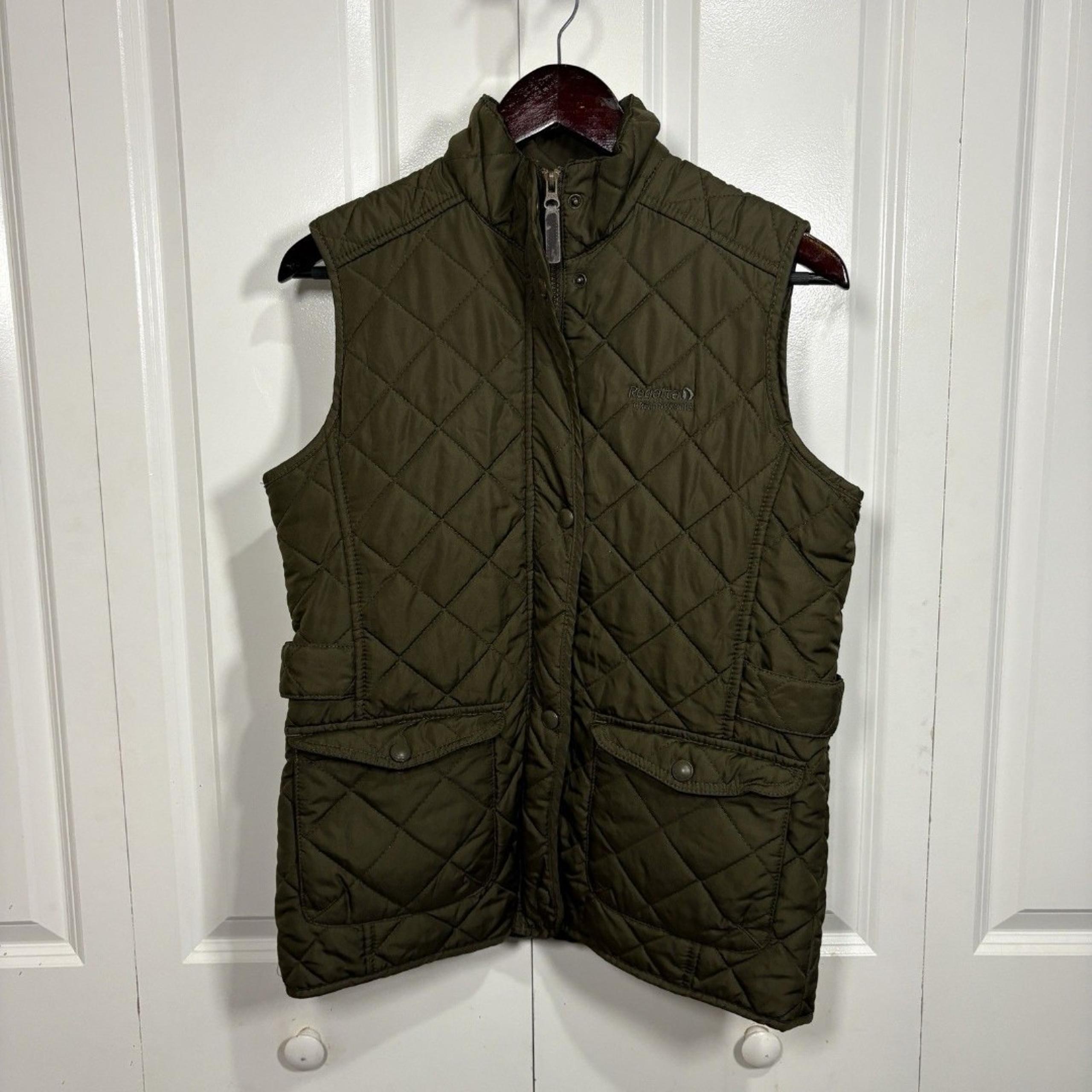 Regatta Quilted Vest Womens M Olive Green UK12 Riding Layer Equestrian Cozy