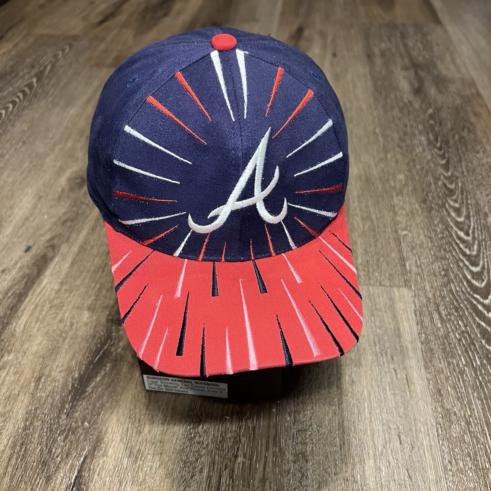 Vintage Atlanta Braves Snapback Hat Explosion Bolt Blue Red White MLB Baseball