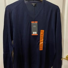 Tahari Mens V-neck Italian Merino Wool S