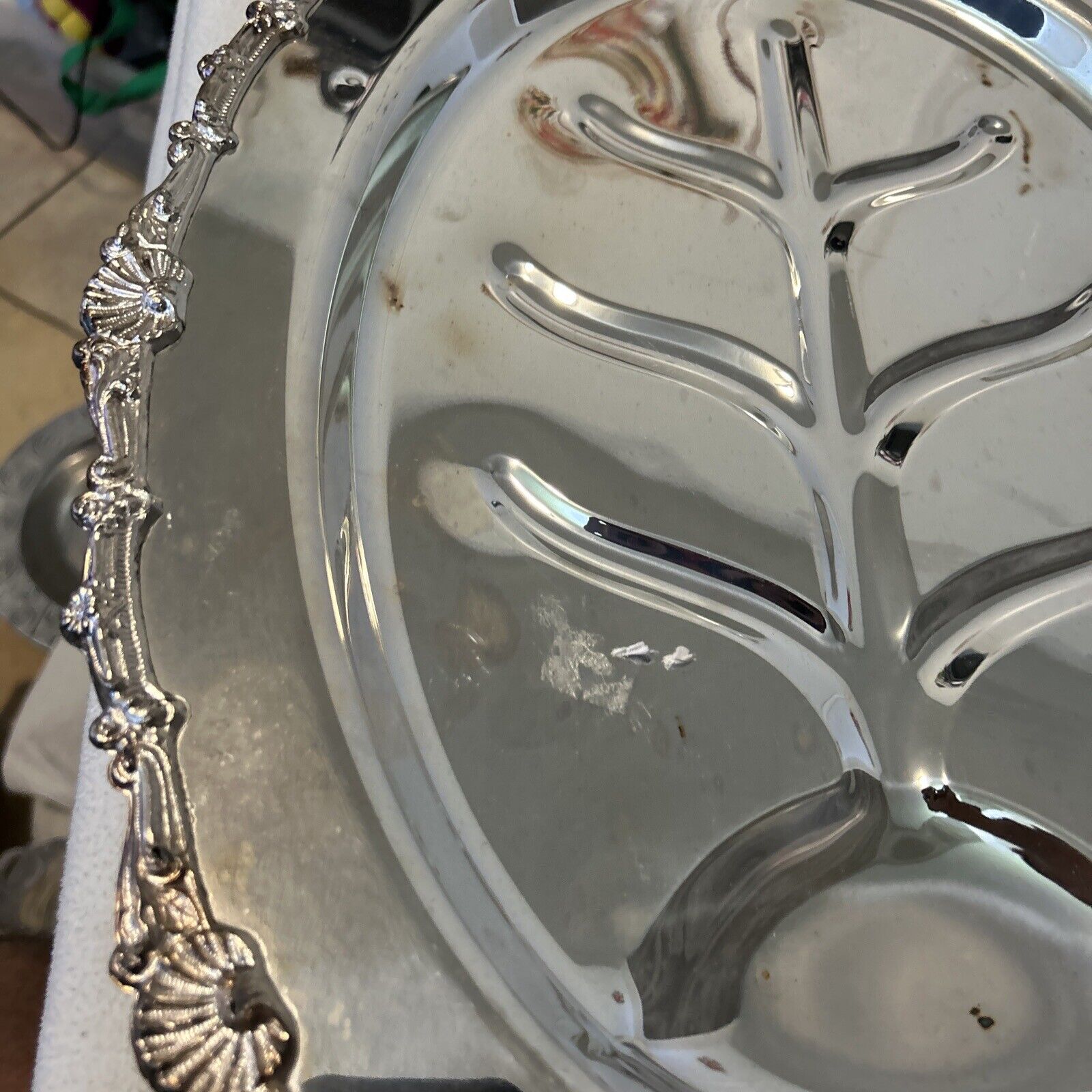 Antique Crosby Silverplate Co Footed Serving/Carvin g Tray ~ BEAUTIFUL & ORNATE!