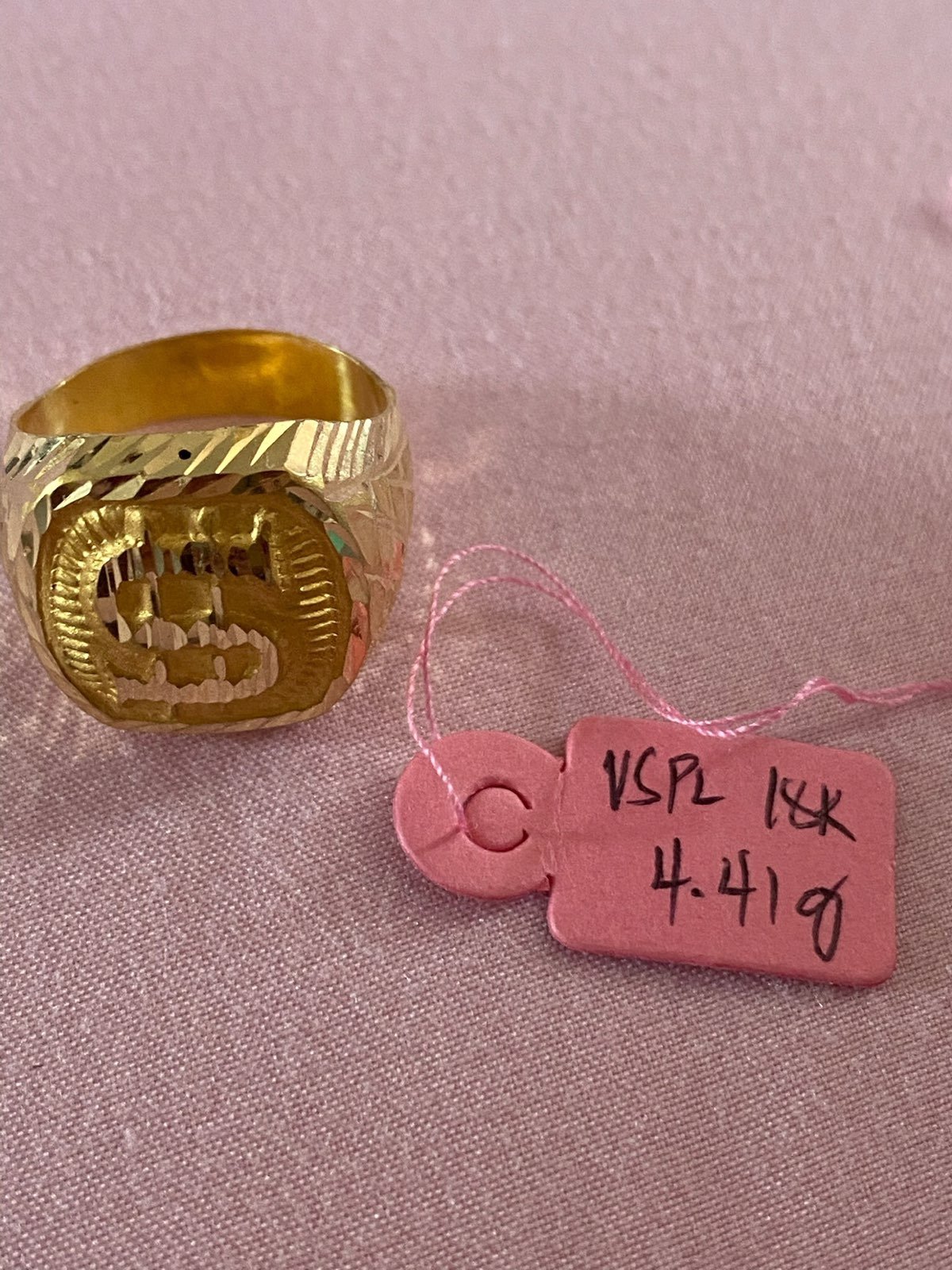 18K Real Gold Mens ring