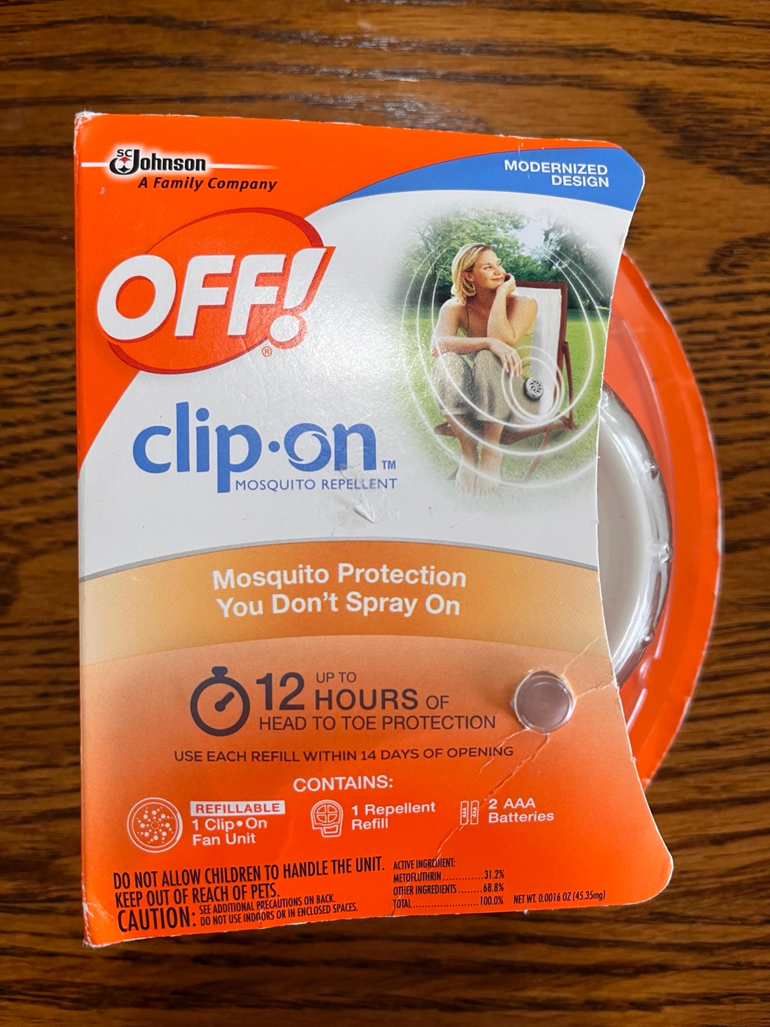 OFF! Clip On Mosquito Repellent Fan and 1 Refill