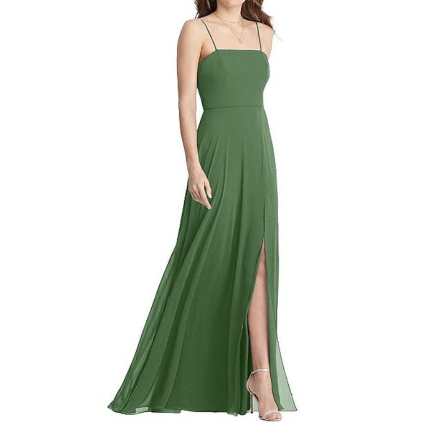 New ~ LOVELY ~ Square Neck Bridesmaid Dress 16R ~ Vineyard Green