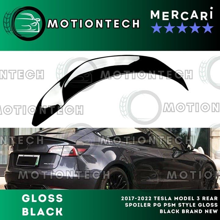 2017-2022 Tesla Model 3 Rear Spoiler PG PSM Style Gloss Black Brand New