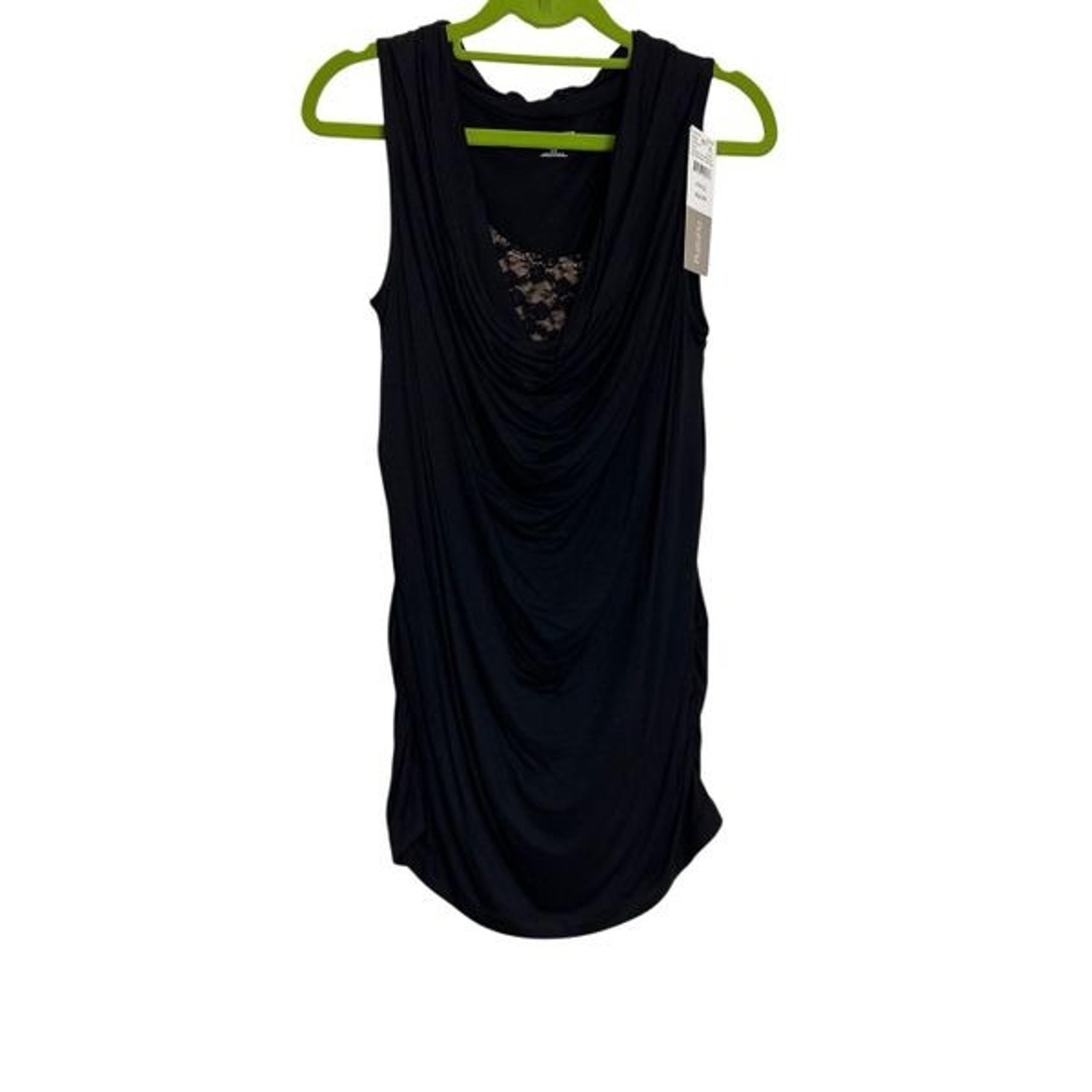 Motherhood Maternity Blouse Womens Small Black Sleeveless Cowl Neck Ruched NWT
