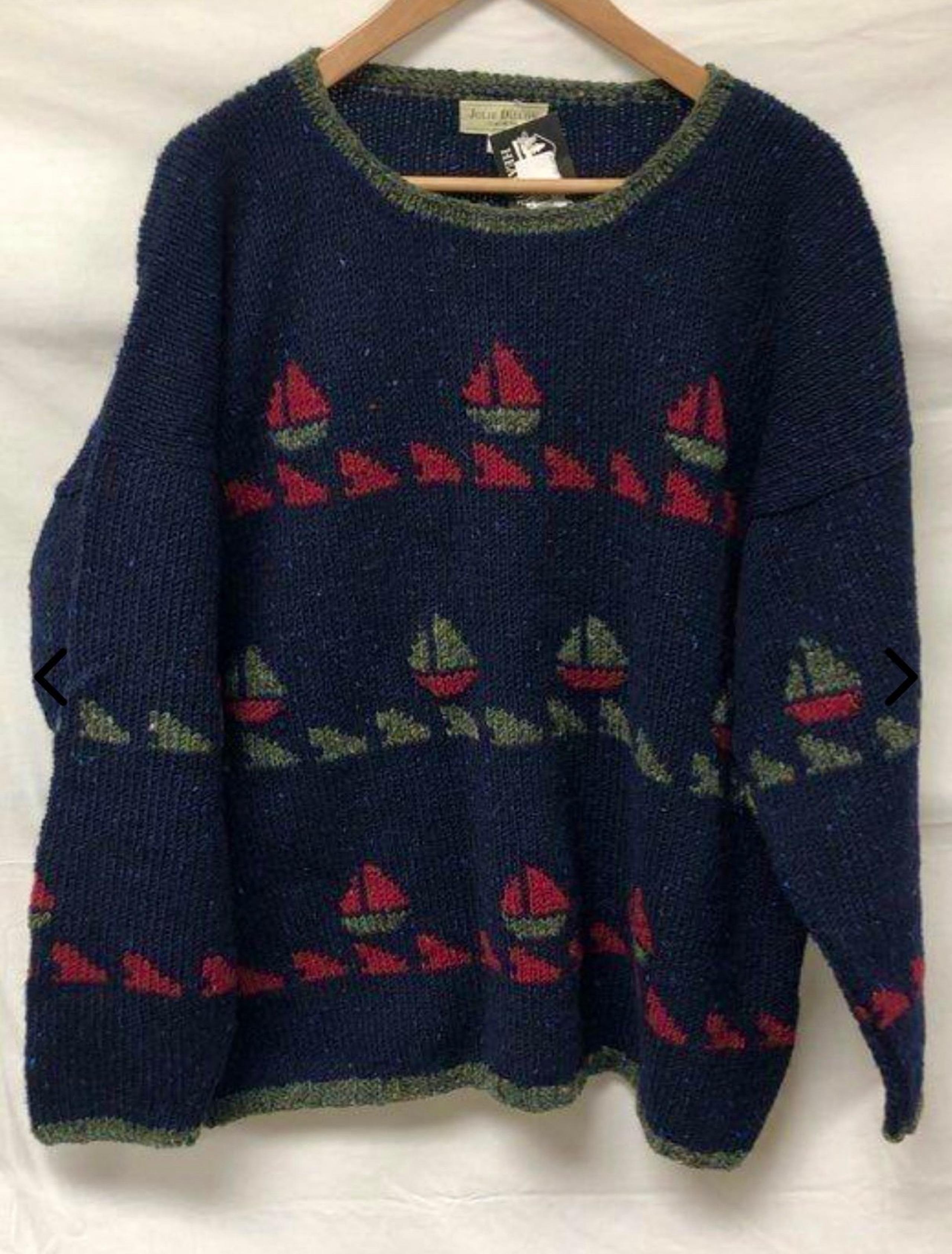 Rare! JULIE DILLON  merino wool handmade women or men sweater  NWT