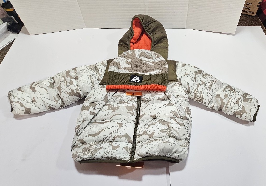 Snozu Kids' Jacket w/Hat, Khaki size 2T