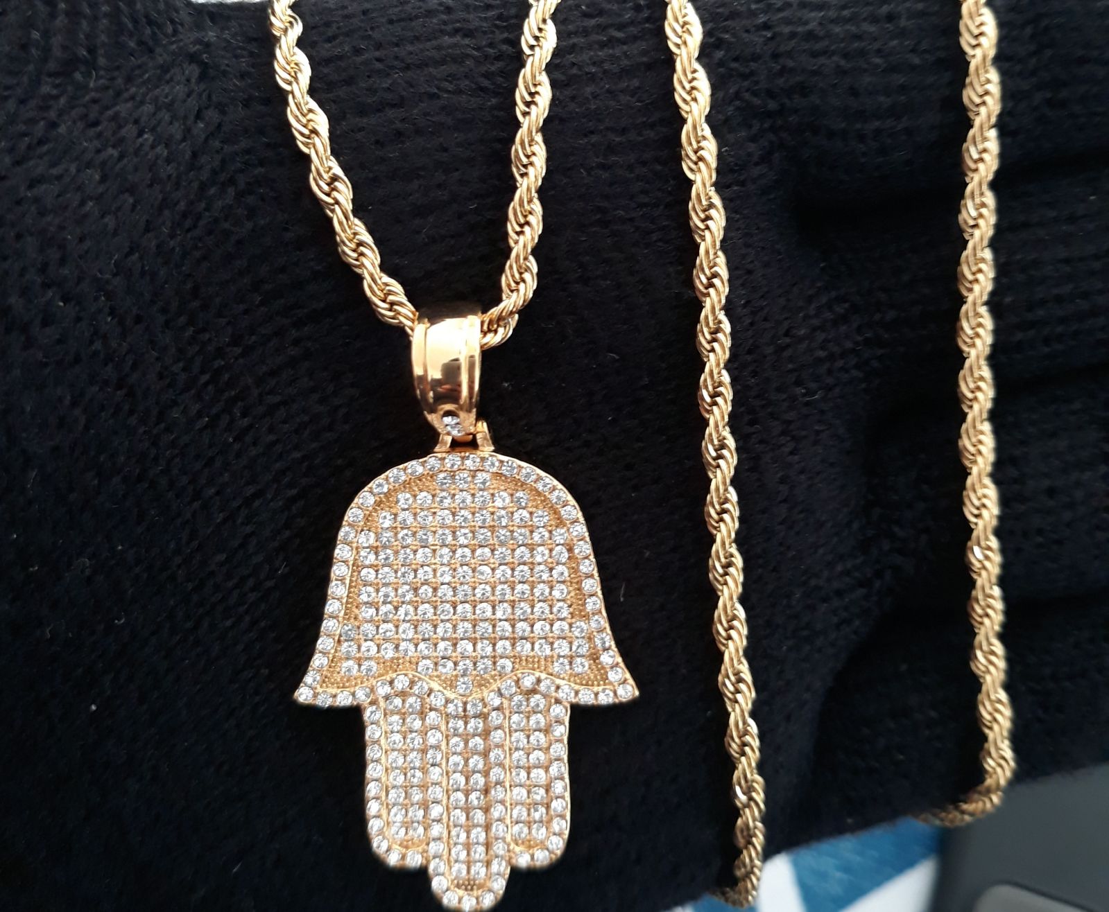 Hamsa Necklace icedout