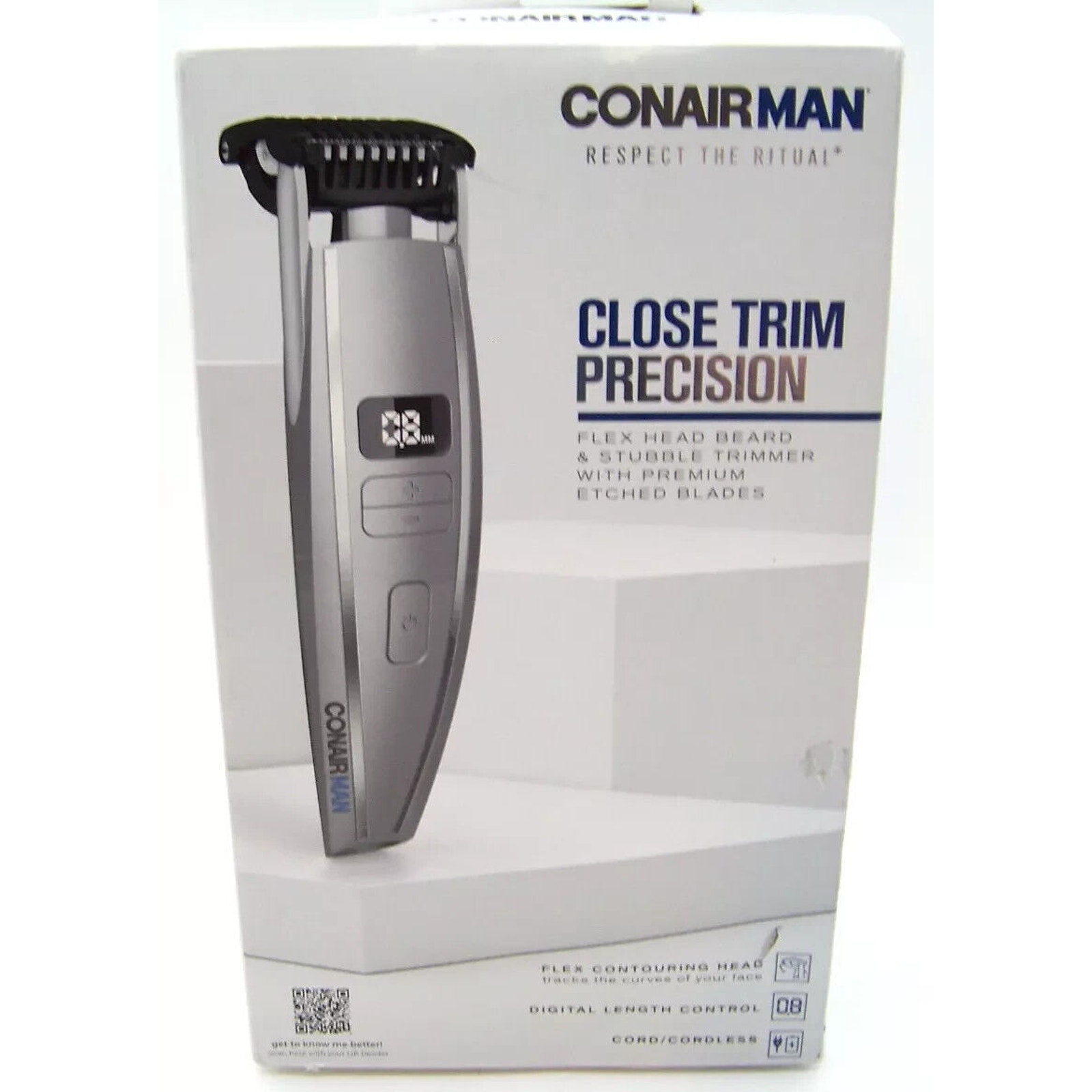 ConairMAN Beard and Stubble Trimmer with Flex Head and Premium Etched Blades NEW