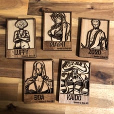 One piece anime wood trading cards