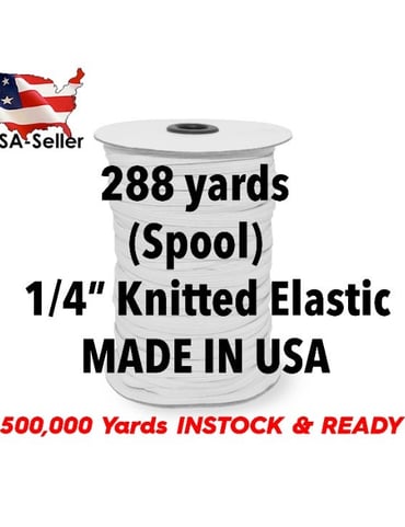 144 yards 1/4 ELASTIC FULL ROLL USA
