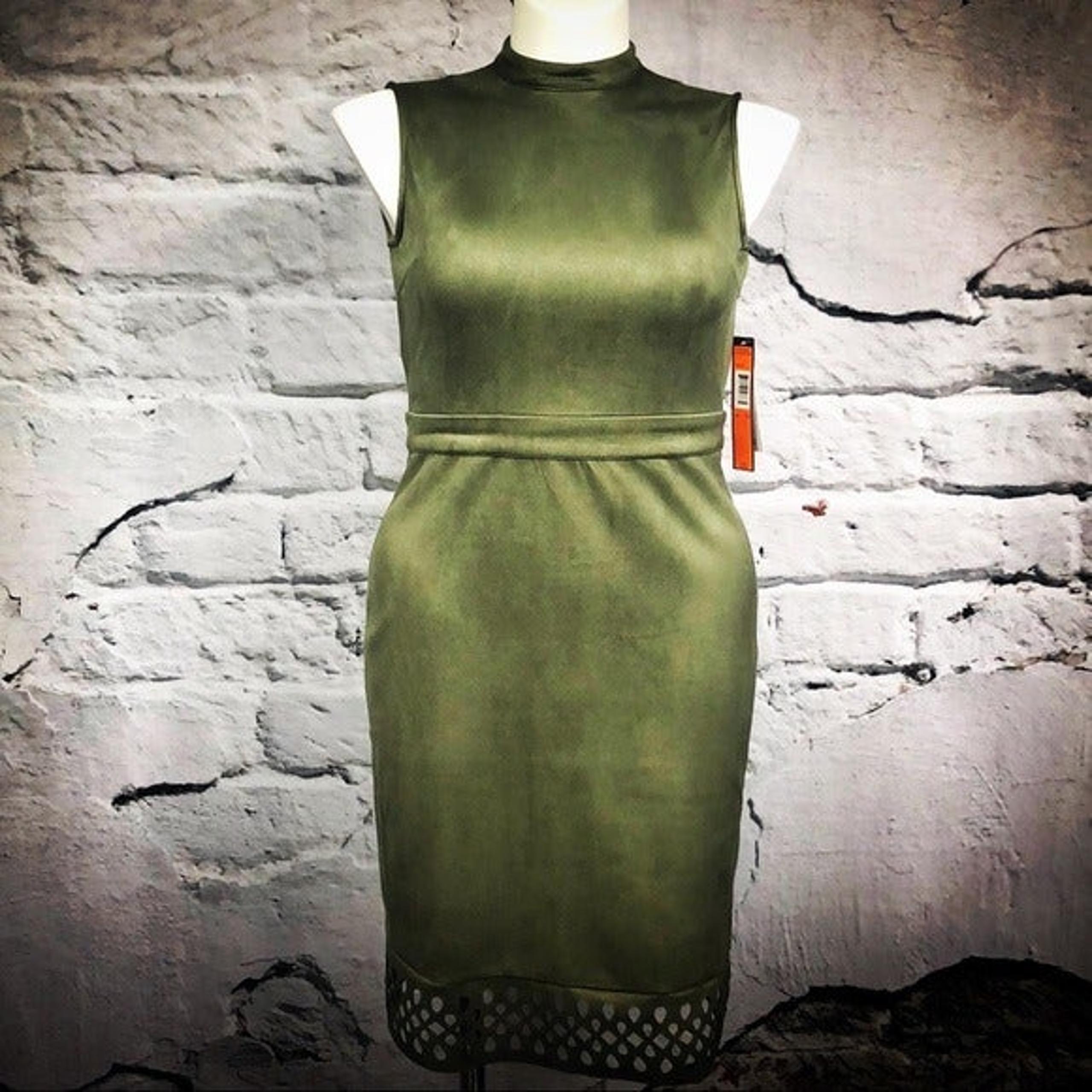 I LE New York olive green cutout dress