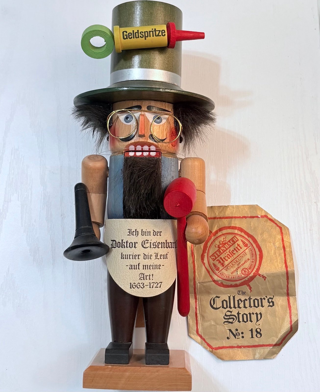 Vintage Steinbach Dr Eisenbarth Folk Art Wood Nutcracker Collectors Story No 18