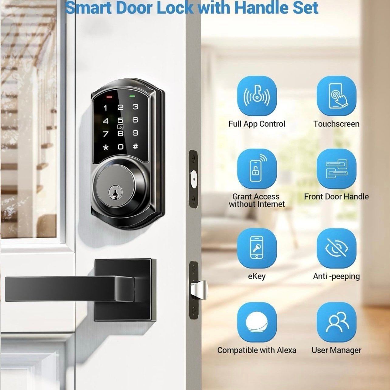 Smart Door Lock with Lever Set