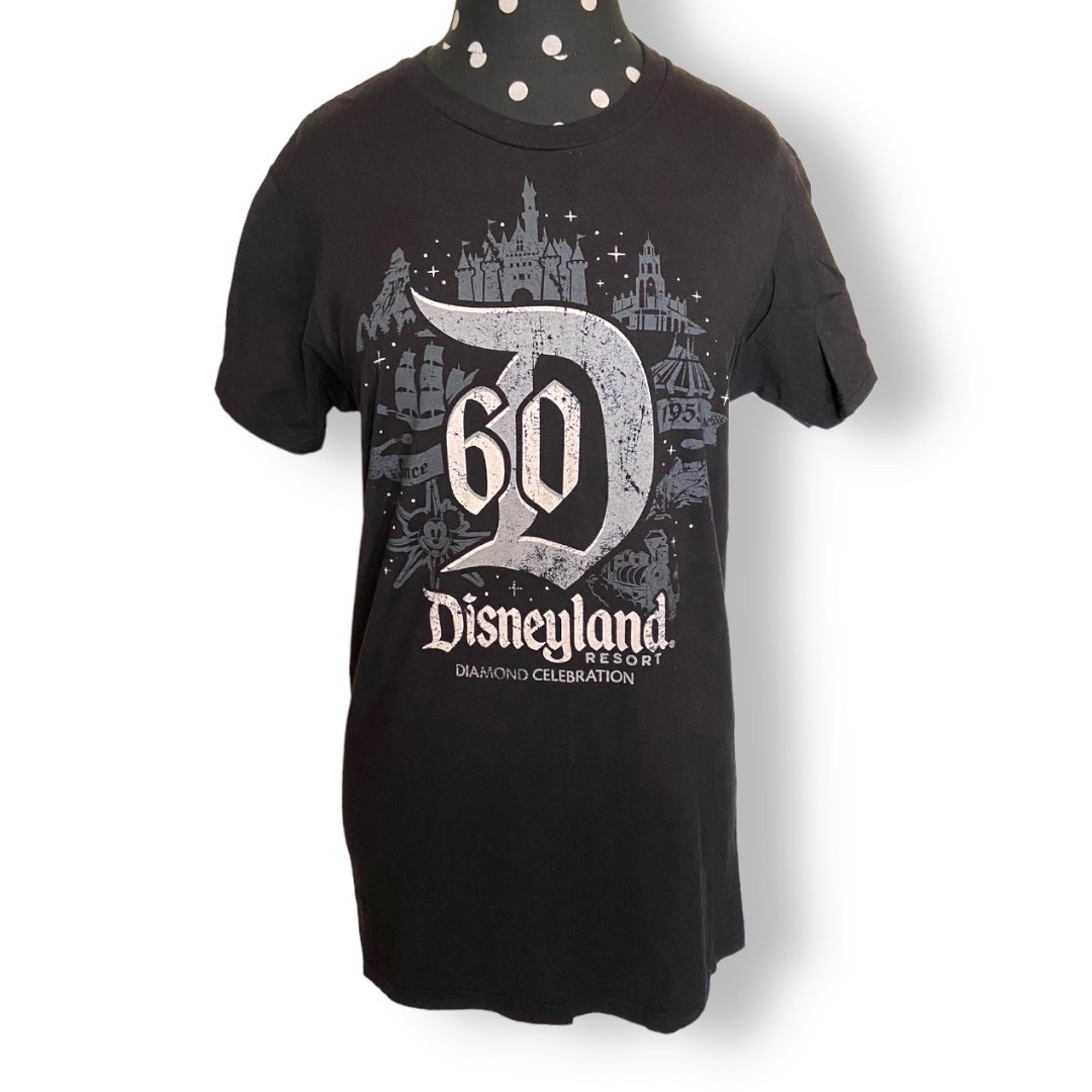 Disney Unisex Tee Sz Small Disneyland 60th Diamond Celebration Tee Shirt T Black