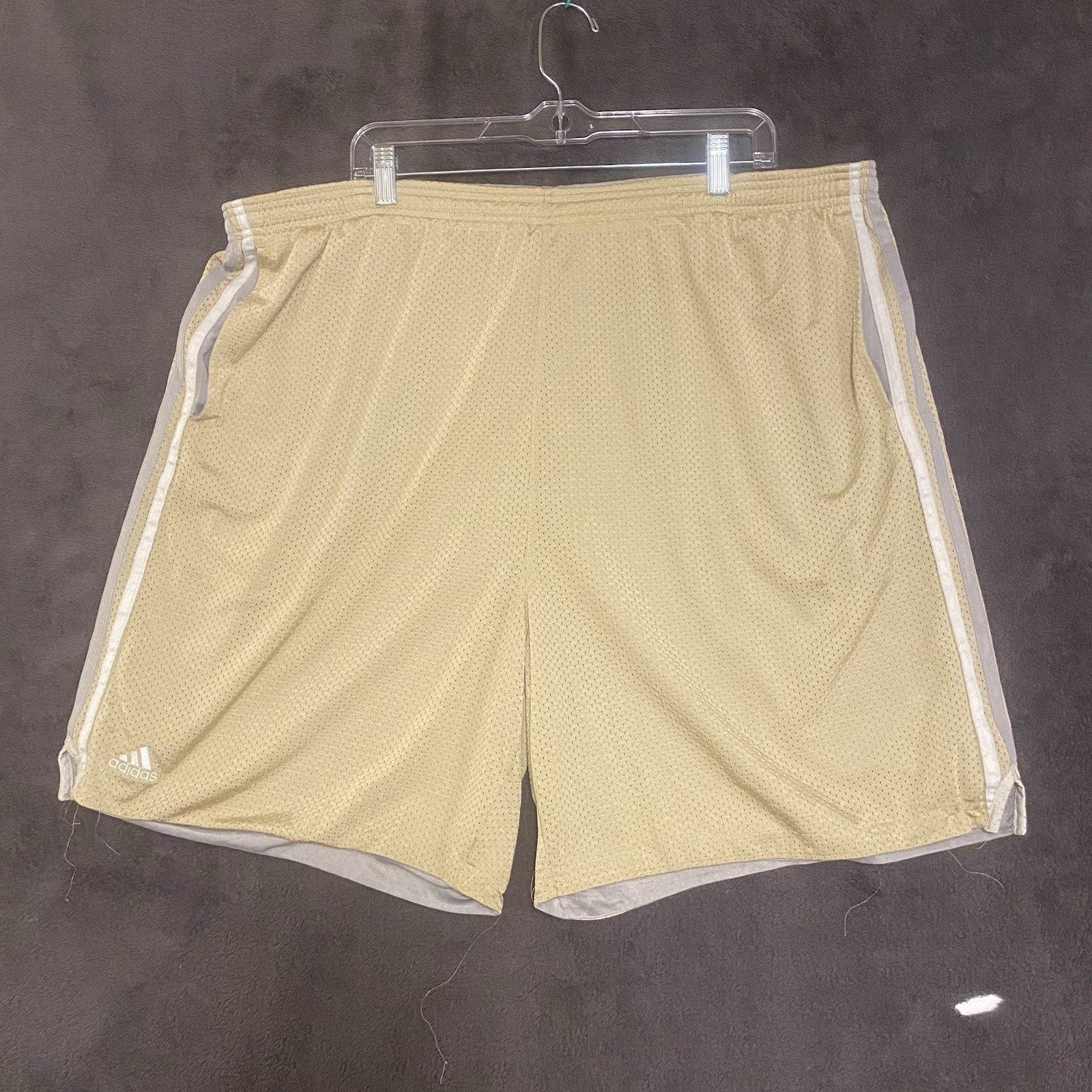VINTAGE 90s ADIDAS SILKY SATIN MENS NYLON SOCCER SHORTS SIZE 3XL VGC