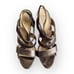 Valentino Garavani Bronze Metallic Strappy High Heel Slingback Shoes 41