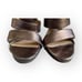Valentino Garavani Bronze Metallic Strappy High Heel Slingback Shoes 41