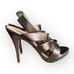Valentino Garavani Bronze Metallic Strappy High Heel Slingback Shoes 41