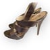 Valentino Garavani Bronze Metallic Strappy High Heel Slingback Shoes 41