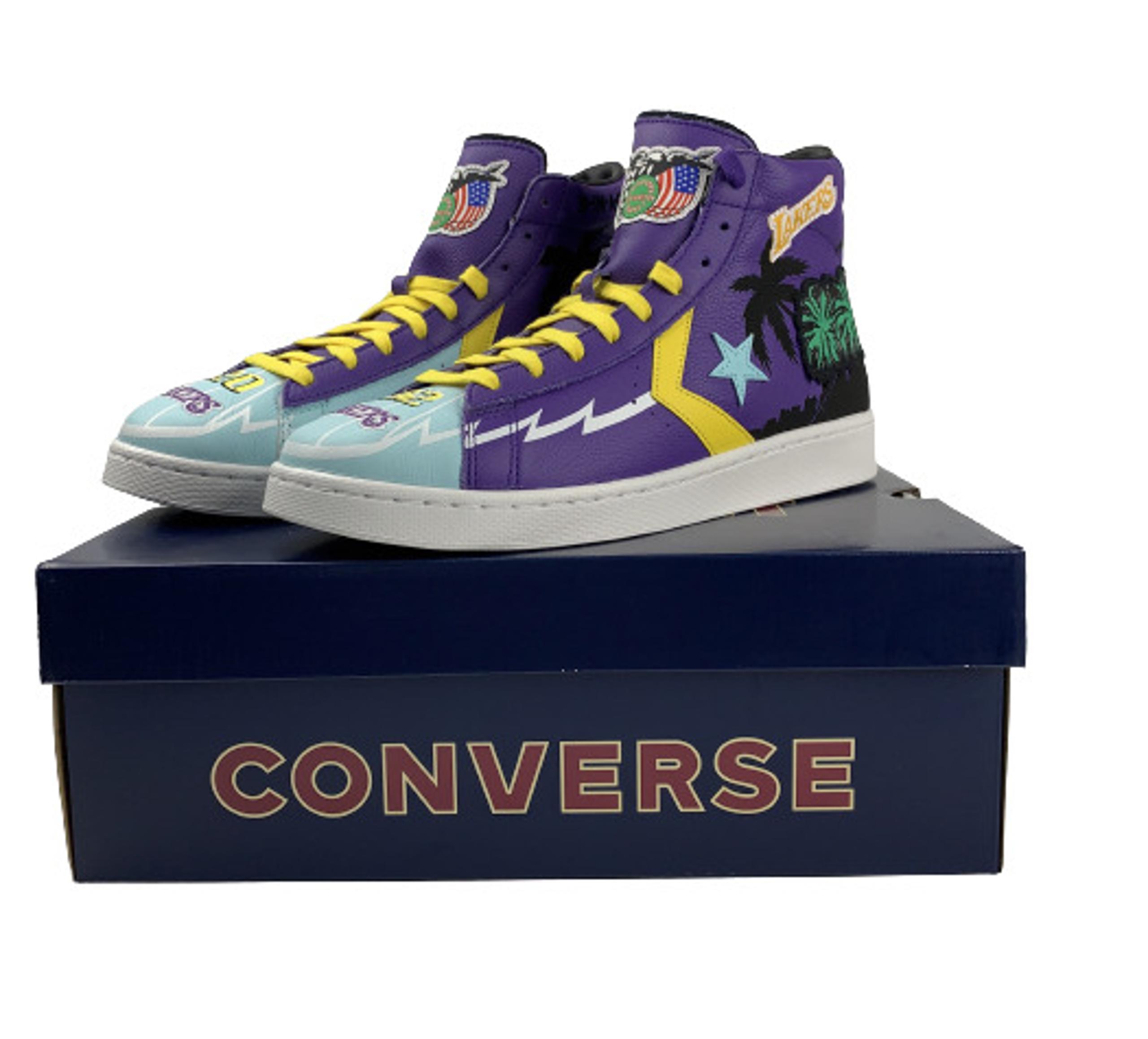 NBA Los Angeles Lakers Mens Shoes Size 11 Converse Chinatown Market Pro Leather