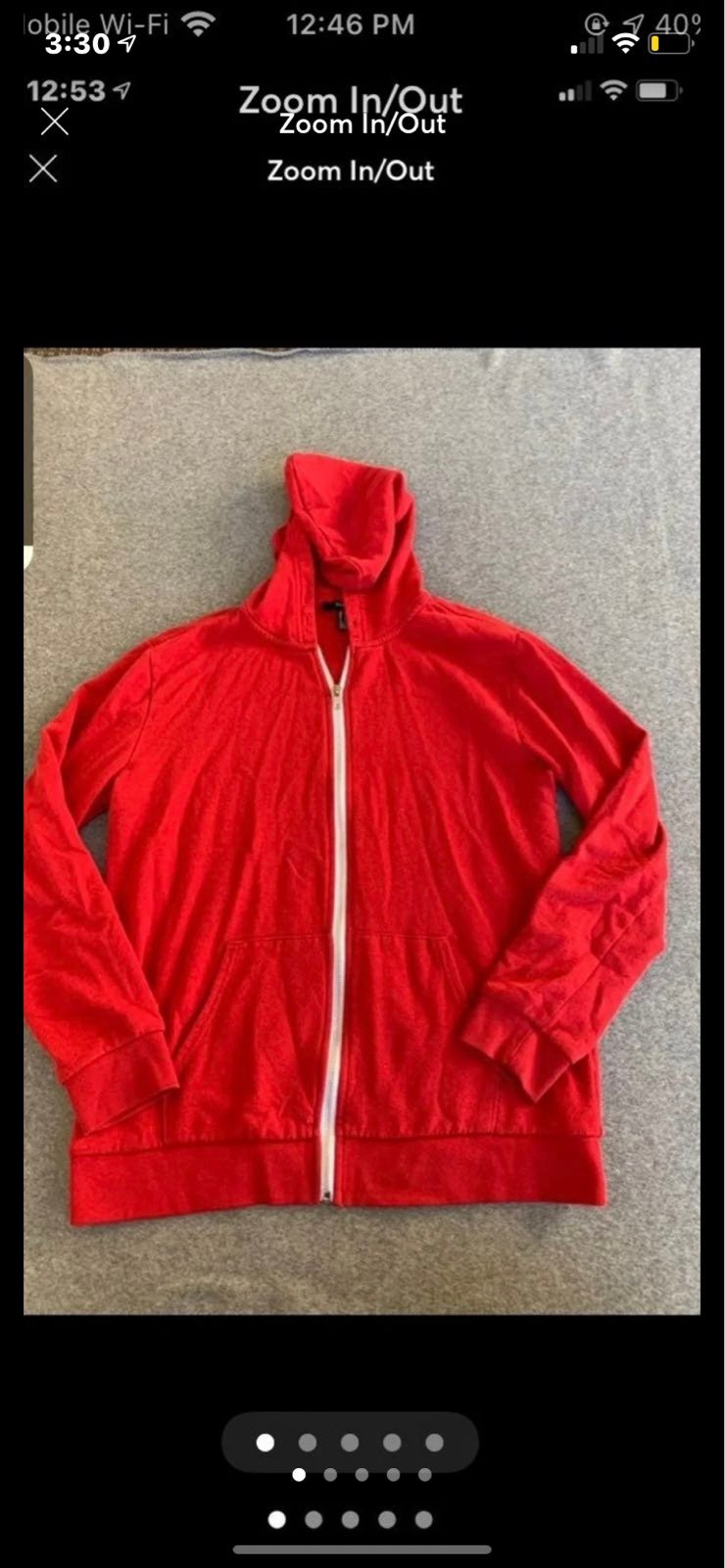 Womens Red Zip Up
