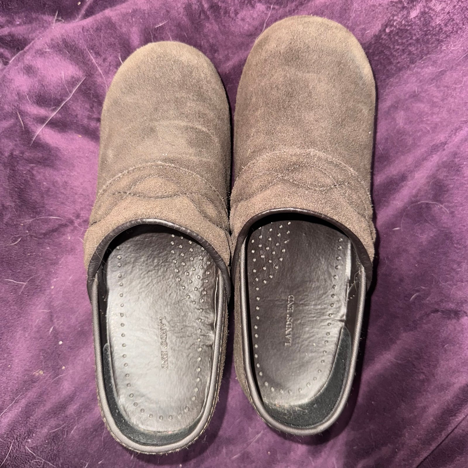 Lands' End Suede Brown Loafers - Women's 7B