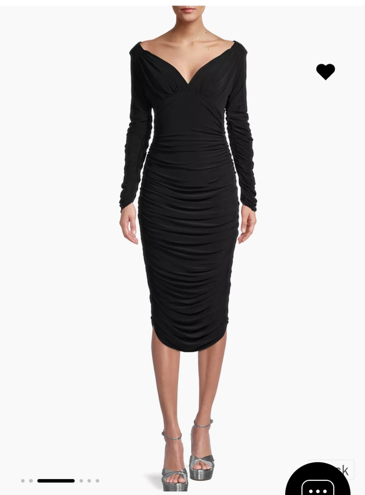 Black ruched matte jersey Norma Kamali dress NWT size S