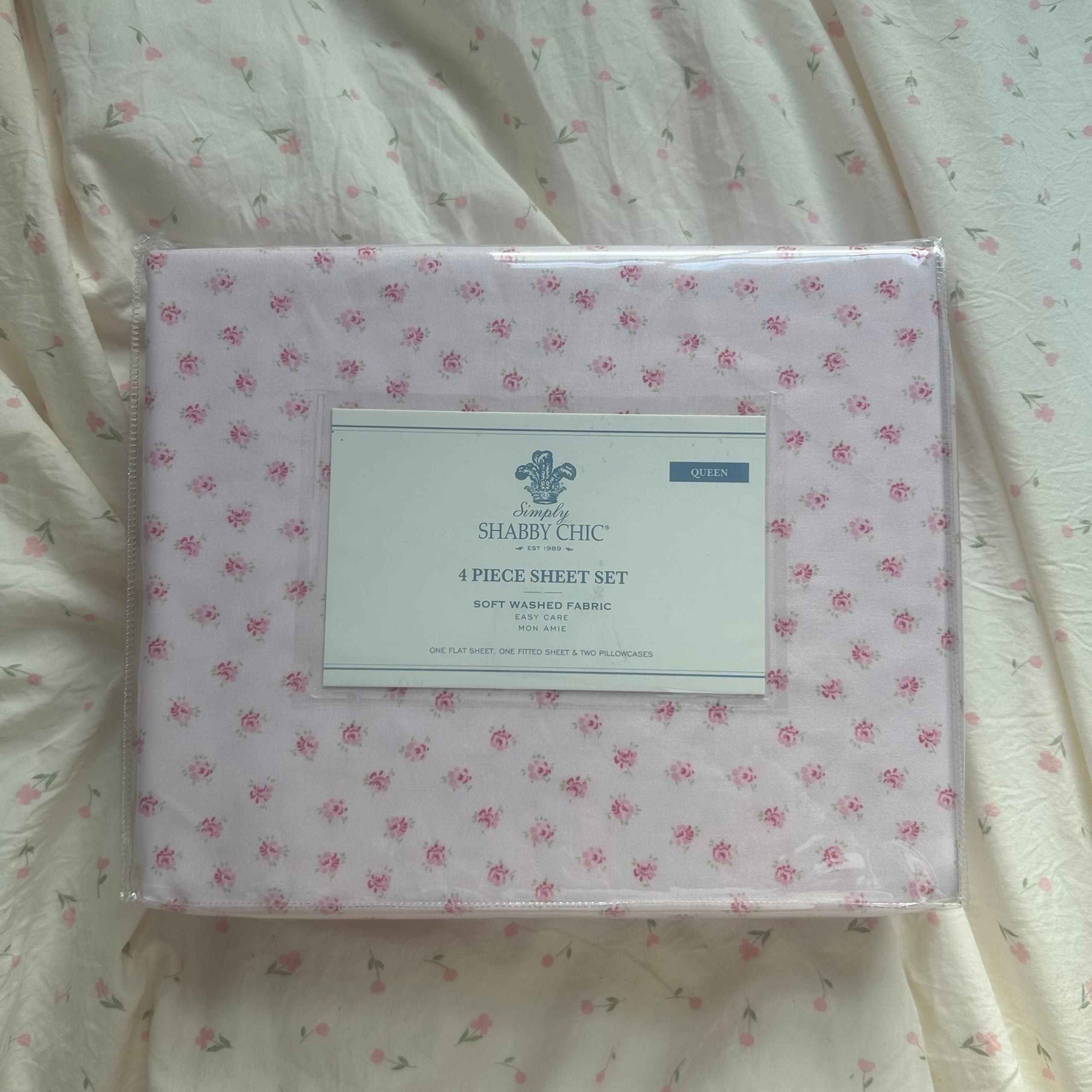Shabby Chic queen sheet set, polyester *please read description*