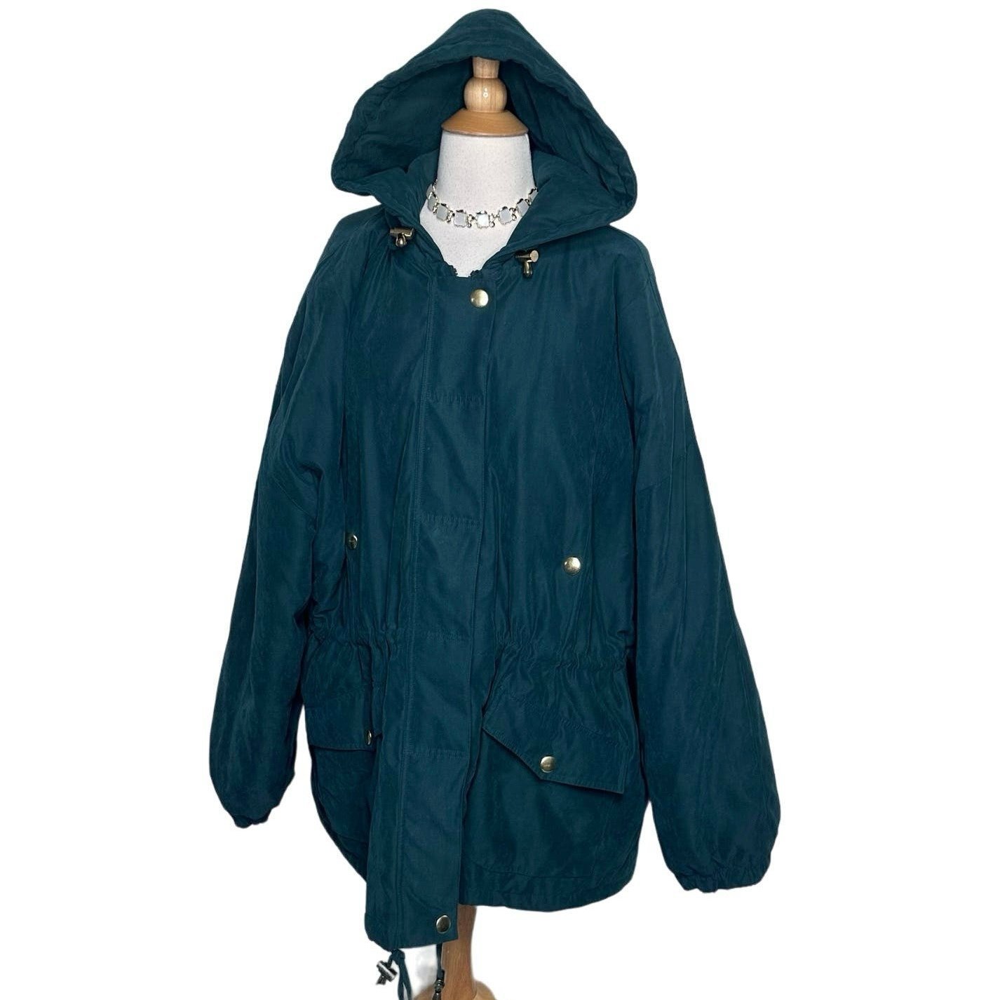 Baxter & Wells 3X plus-size green warm hooded adjustable waist parka coat