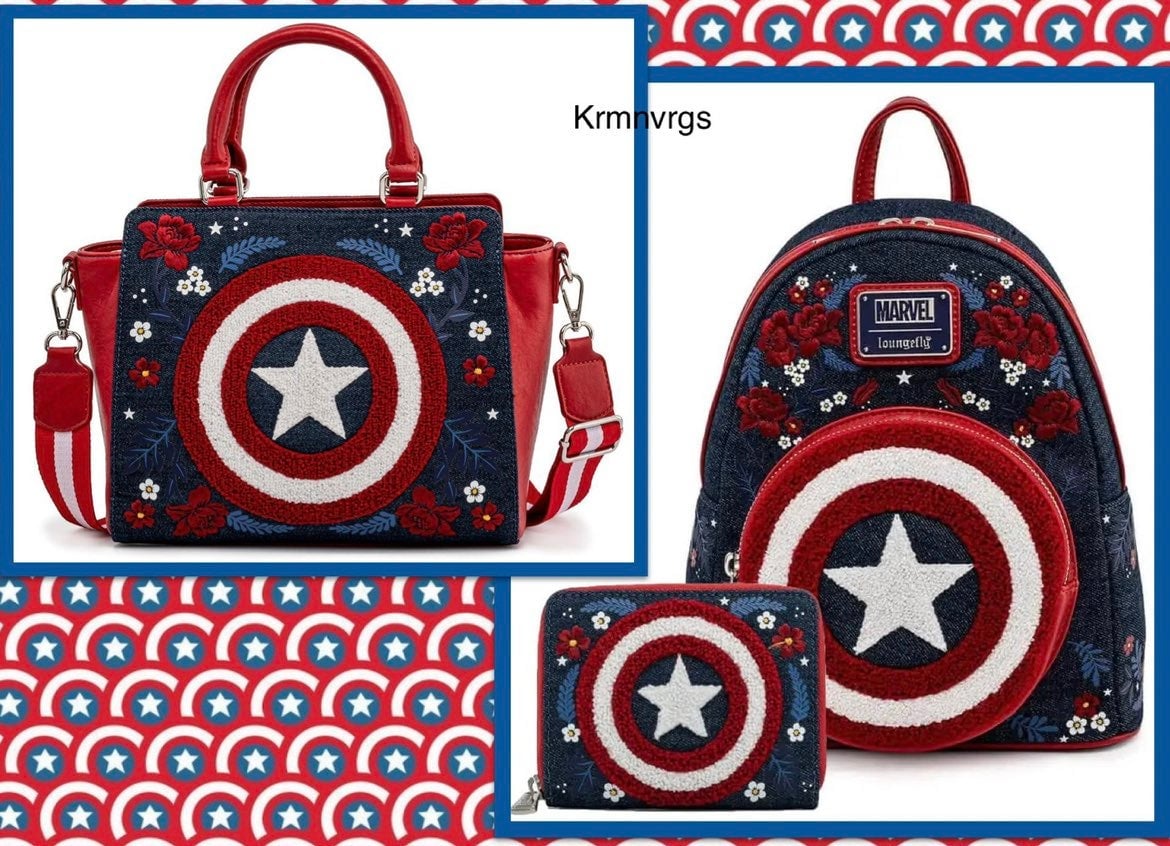 LOUNGEFLY Marvel CAPTAIN AMERICA 80th Anniversary Bundle Set; NEW!!