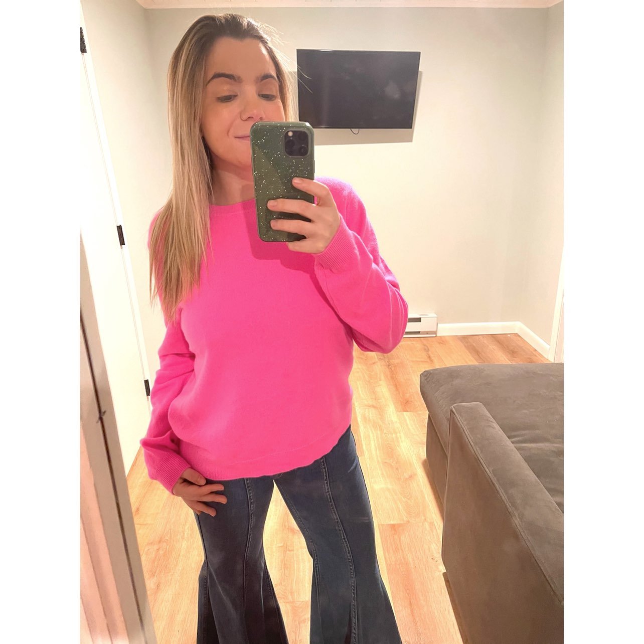 NWOT BOP Basics Pink 100% Cashmere Sweat
