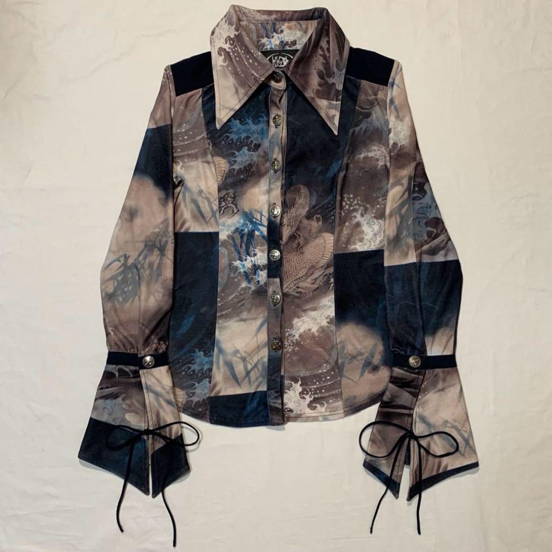 新品 正規品!!  Vintage Ozz on Dragon Flare Sleeve Shirt Blouse トップス