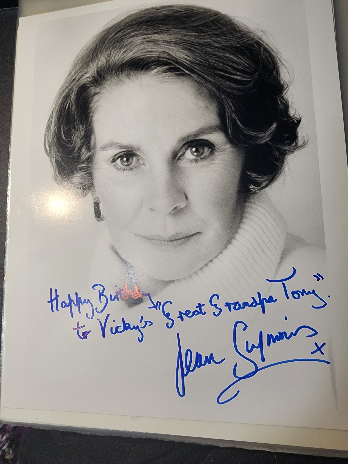Jean Simmons Autographed Black & White 8x10 Photo  W/COA