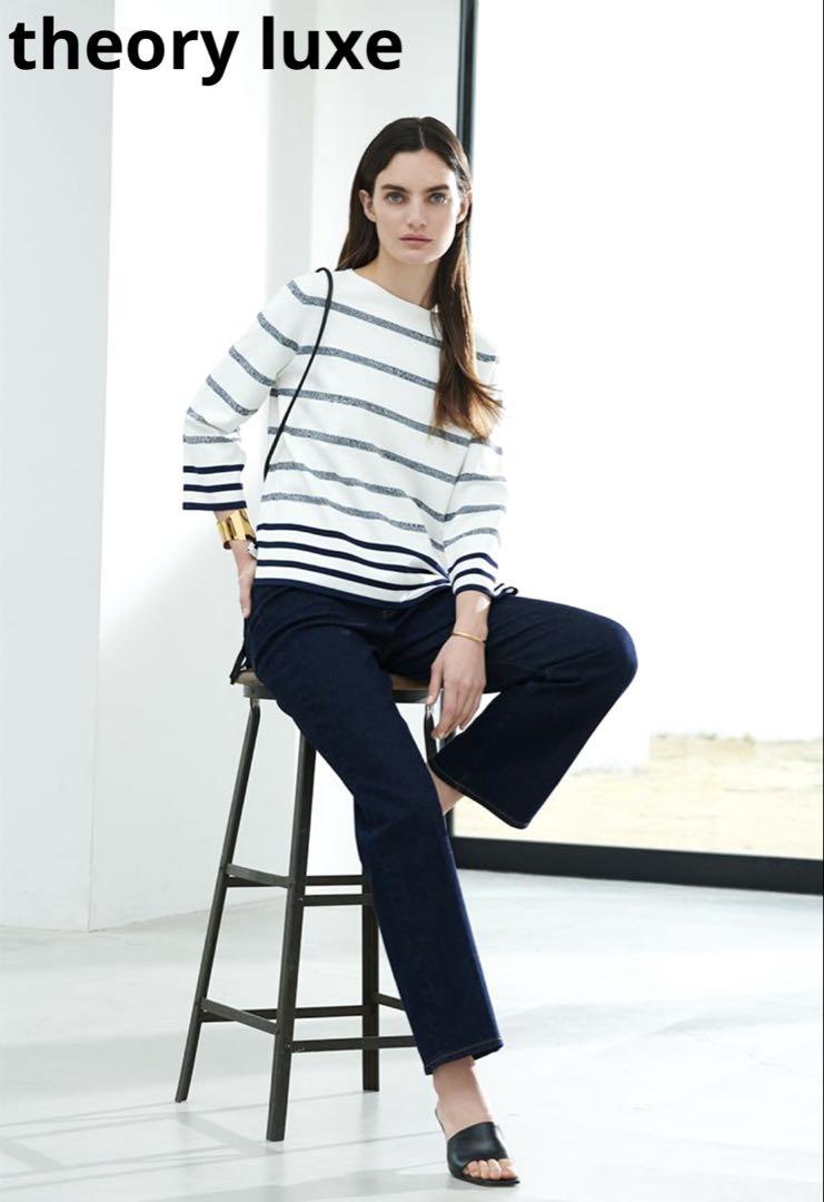 【Excellent Condition】theory luxe Theory Luxe Striped Knit Sweater