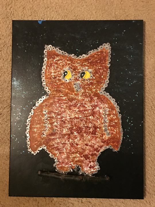 Owl Painting Handmade