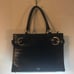 Elaine Turner black leather satchel purs