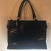 Elaine Turner black leather satchel purs