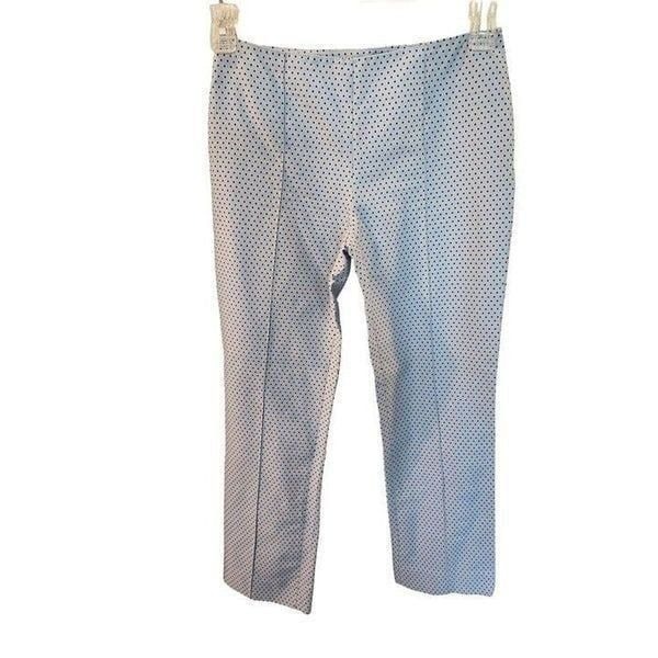 Moschino Women's Blue Polka Dot Pants Size 6 Crop Ankle