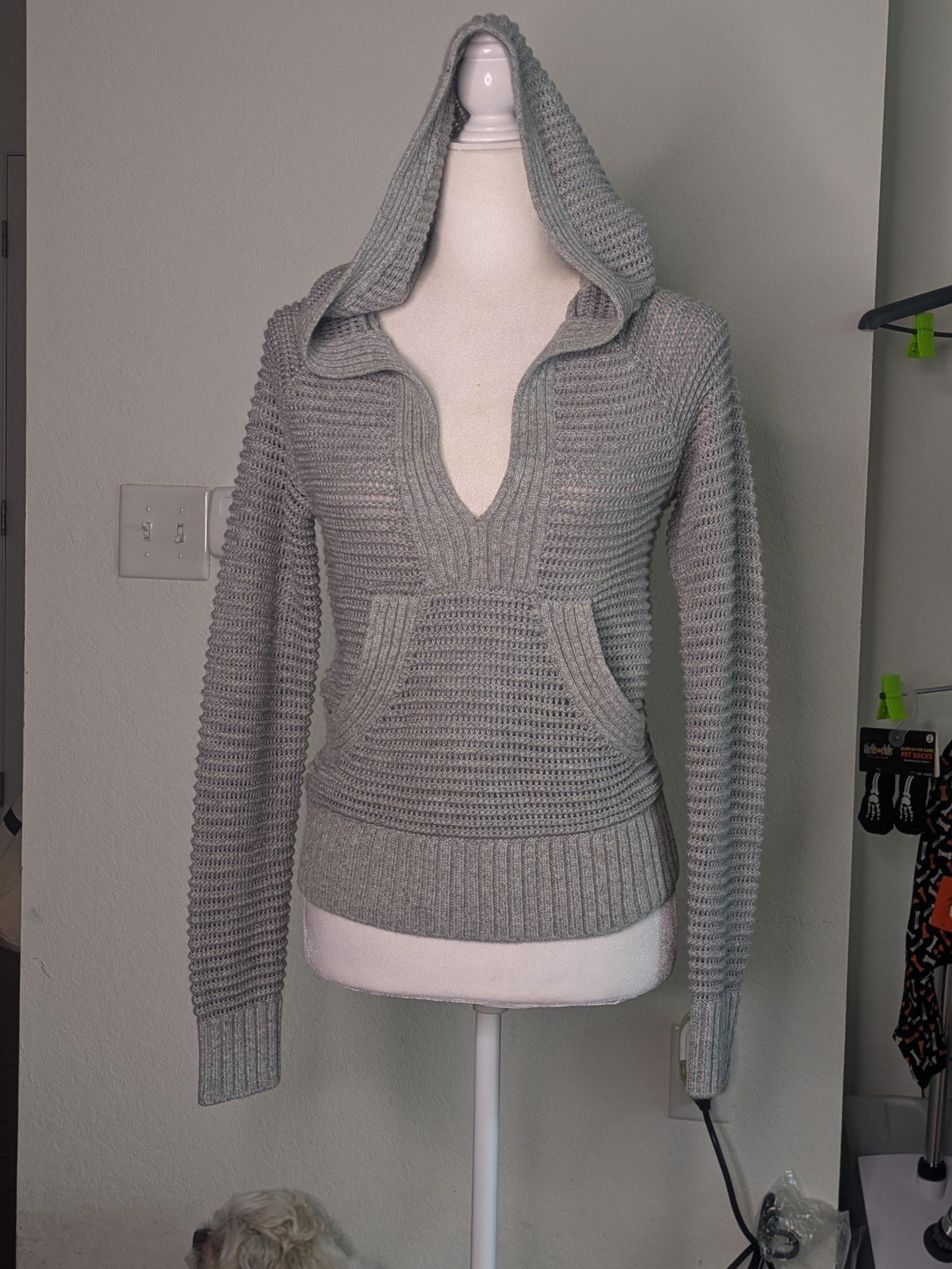 Crochet/Open Knit Hooded Sweater - Armani Exchange