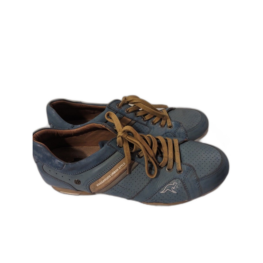 Men's Stylish Blue Kangaroos Urban Style Sz 43 Leather Shoes In Great Condition