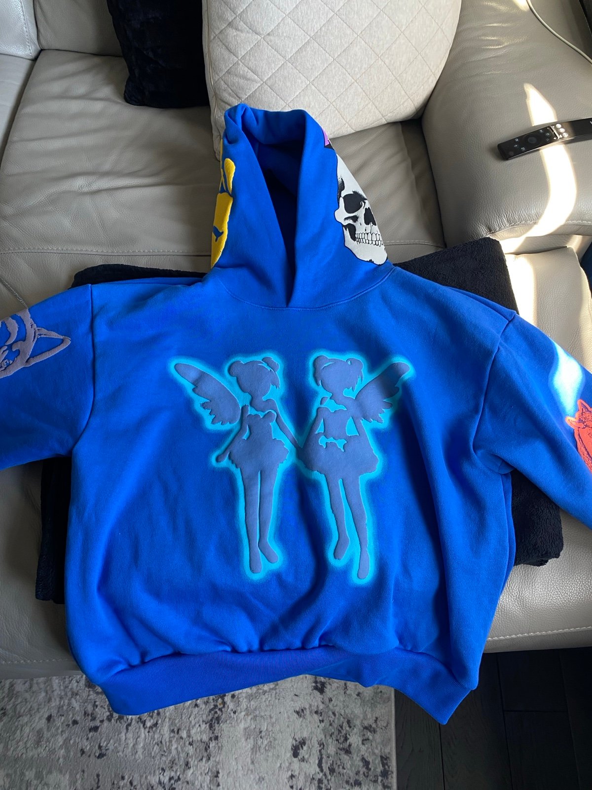 Drake FATD For All The Dogs Blue Hoodie size M Big As The What