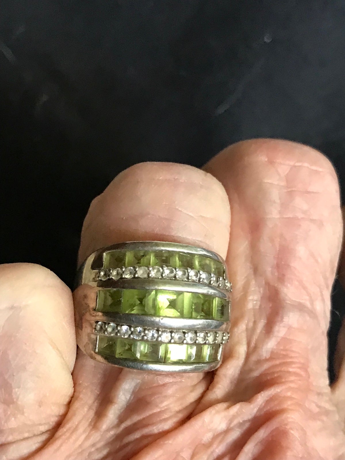 Peridot/Diamond Ring
