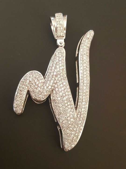 New 925sterling silver initial letter V